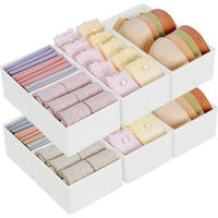 SCHUBLADEN Organizer 8-teiliges Set Weiß - Multicolor, Textil (15/9/30cm)