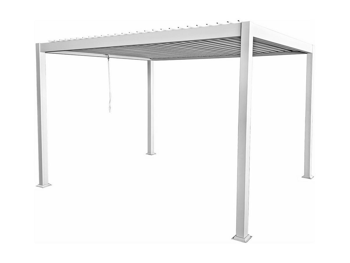 SELBSTTRAGENDE Pergola - 400 cm x 300 cm - Metall - Weiß - AMALFI - Weiß, Metall (400/250/300cm) - Vente-Unique
