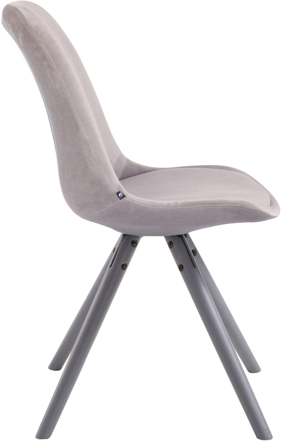 STUHL Samt grau - Grau, Holz/Textil (48/84/56cm) - CLP