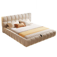 POLSTERBETT 140/200 cm in Beige Samt mit Bettkasten - Beige, Holzwerkstoff/Textil (140/200cm) - WISHDOR