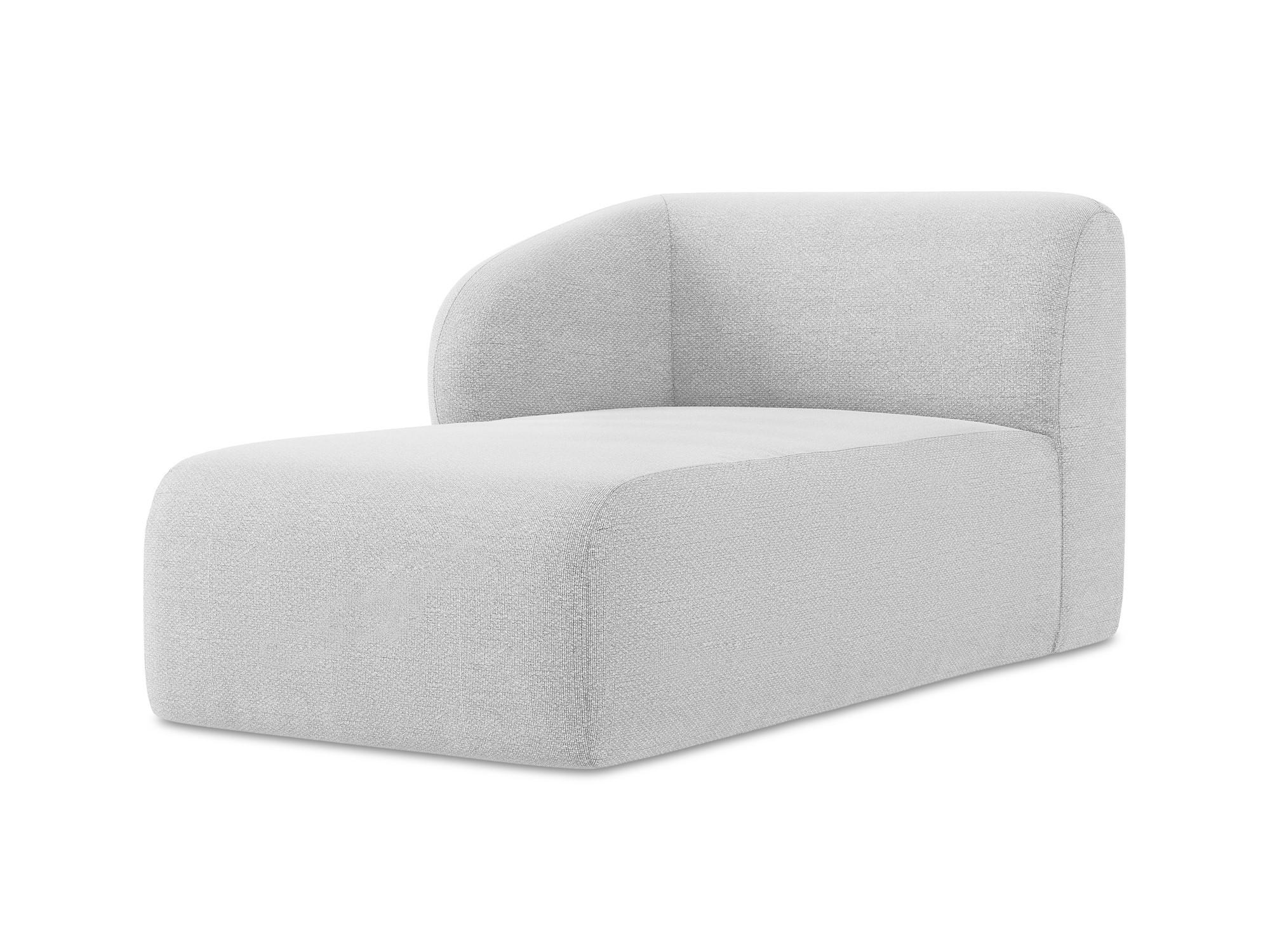 SOFAELEMENT Links Bouclé Stoff Grau - Silberfarben/Schwarz, Holzwerkstoff/Kunststoff (91/75/166cm) - Makamii