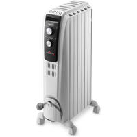ÖLRADIATOR – 1500W Heizkörper mit Frostschutz, Verstellbarem Thermostat, Keramikdesign & Mobilen Klapprädern für Effiziente Wärme - Schwarz/Weiß, Keramik/Kunststoff (28/63/14cm) - De'Longhi