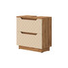 WASCHBECKENUNTERSCHRANK Lotta Eiche/Kaschmir mit Kachelstruktur 59.8 x 62.5 cm mit 2 Schubladen - Kaschmir/Eichefarben, Holzwerkstoff (59.8/62.5/32cm) - Vicco