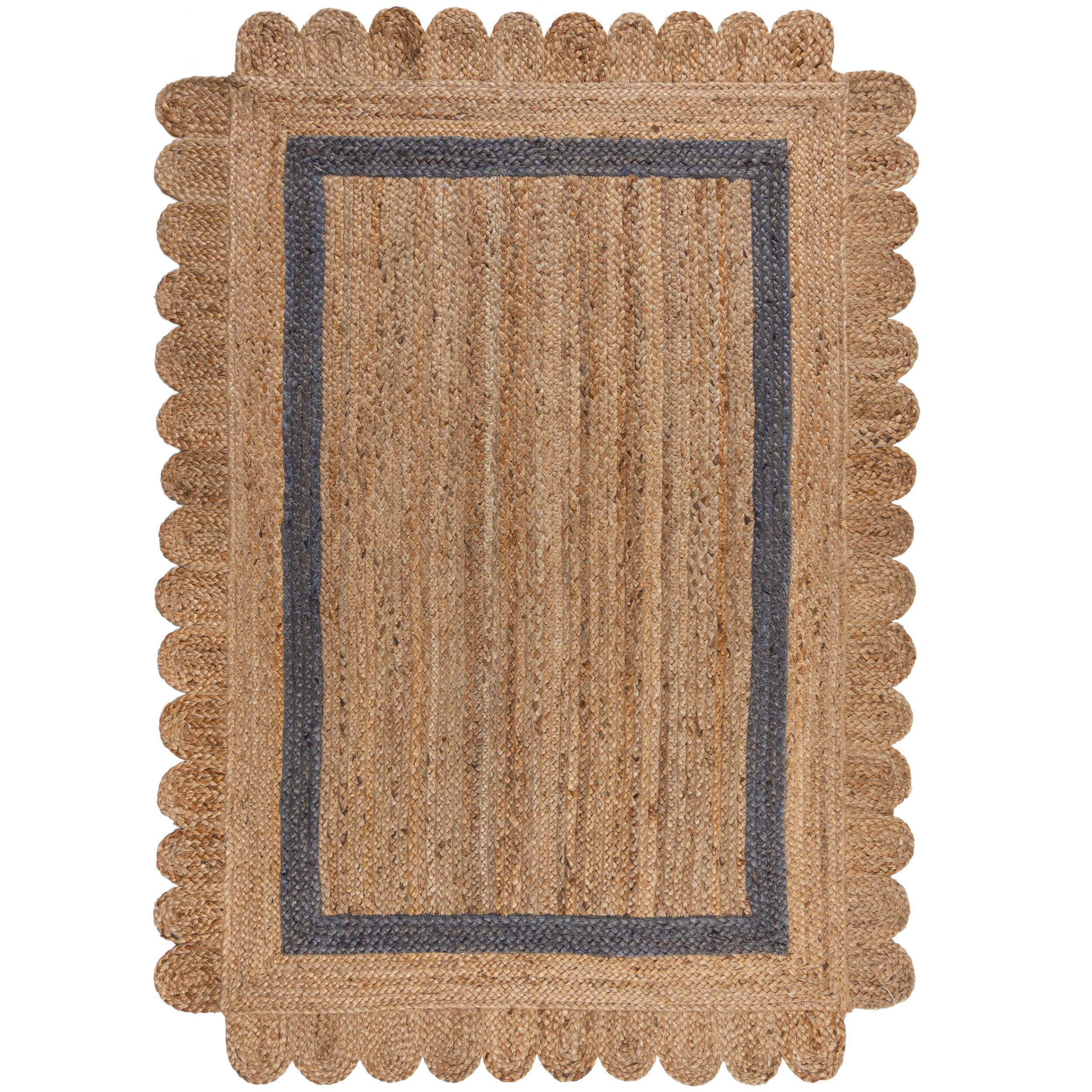 TEPPICH Jute Handarbeit-Design, naturfarben GRACE, Braun-Grau 160x230 cm - Braun, Naturmaterialien (160/230cm) - KADIMA DESIGN