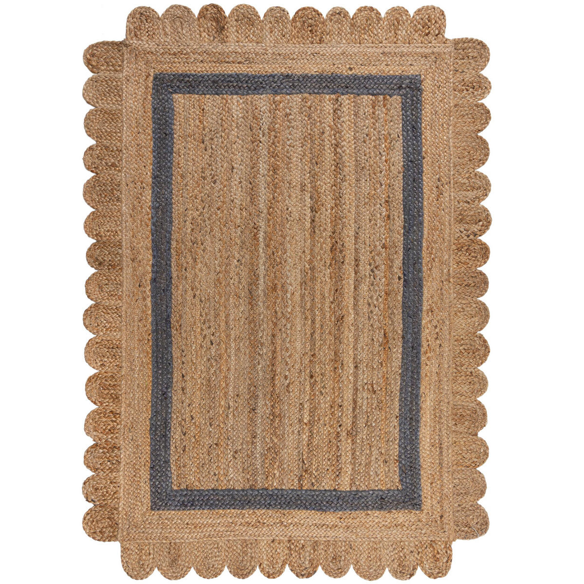 TEPPICH Jute Handarbeit-Design, naturfarben GRACE, Braun-Grau 160x230 cm - Braun, Naturmaterialien (160/230cm) - KADIMA DESIGN