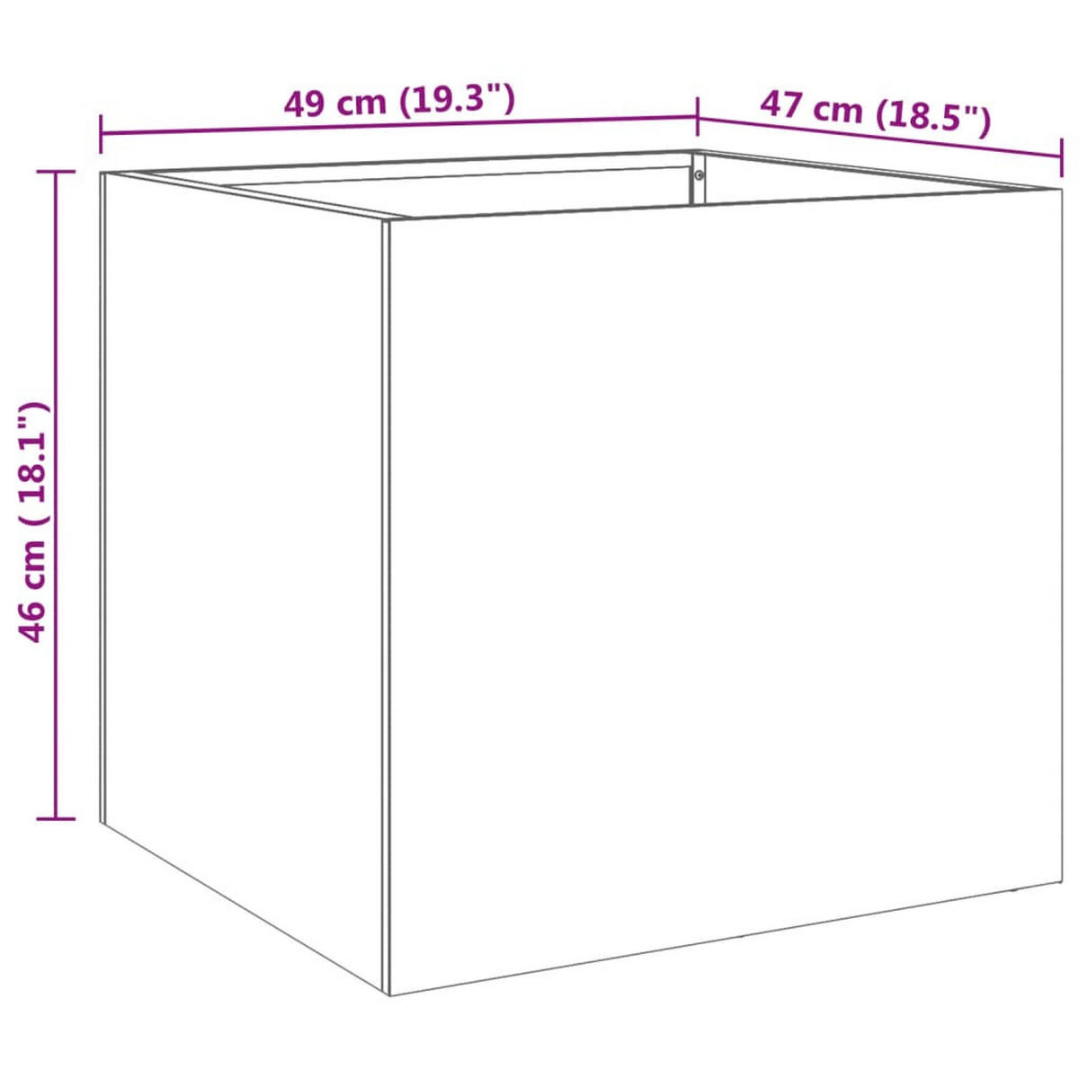 PFLANZKÜBEL 2er Set Silbern 49/47/46 Cm Edelstahl - Silberfarben, Metall (49/46/47cm) - vidaXL