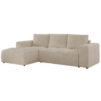 ECKSOFA MONIVA Creme Strukture - Links - Creme/Schwarz, Textil (164/266cm) - MKS