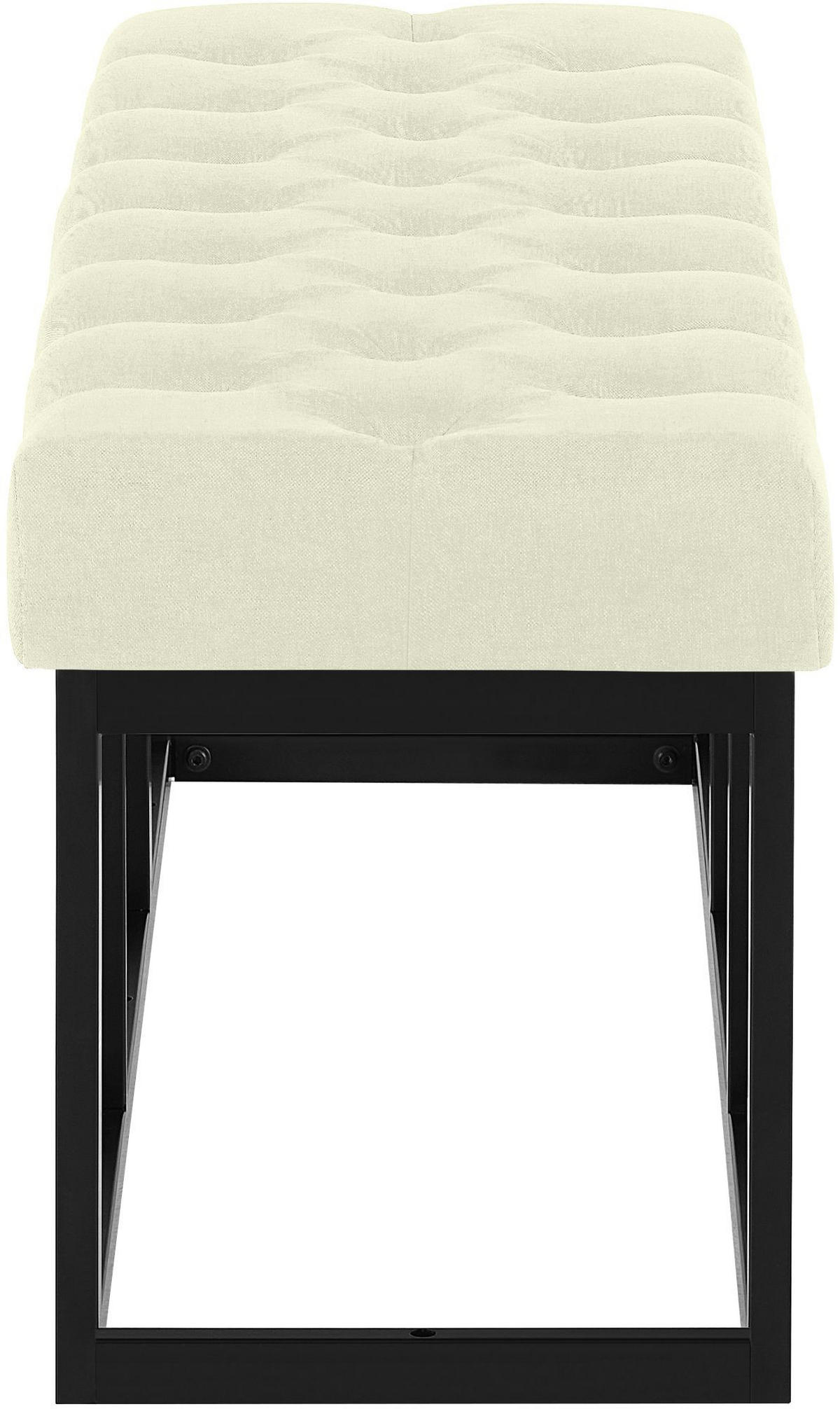 SITZBANK 120/38 cm Stoff Creme - Creme/Schwarz, Textil/Metall (120/46/38cm) - CLP
