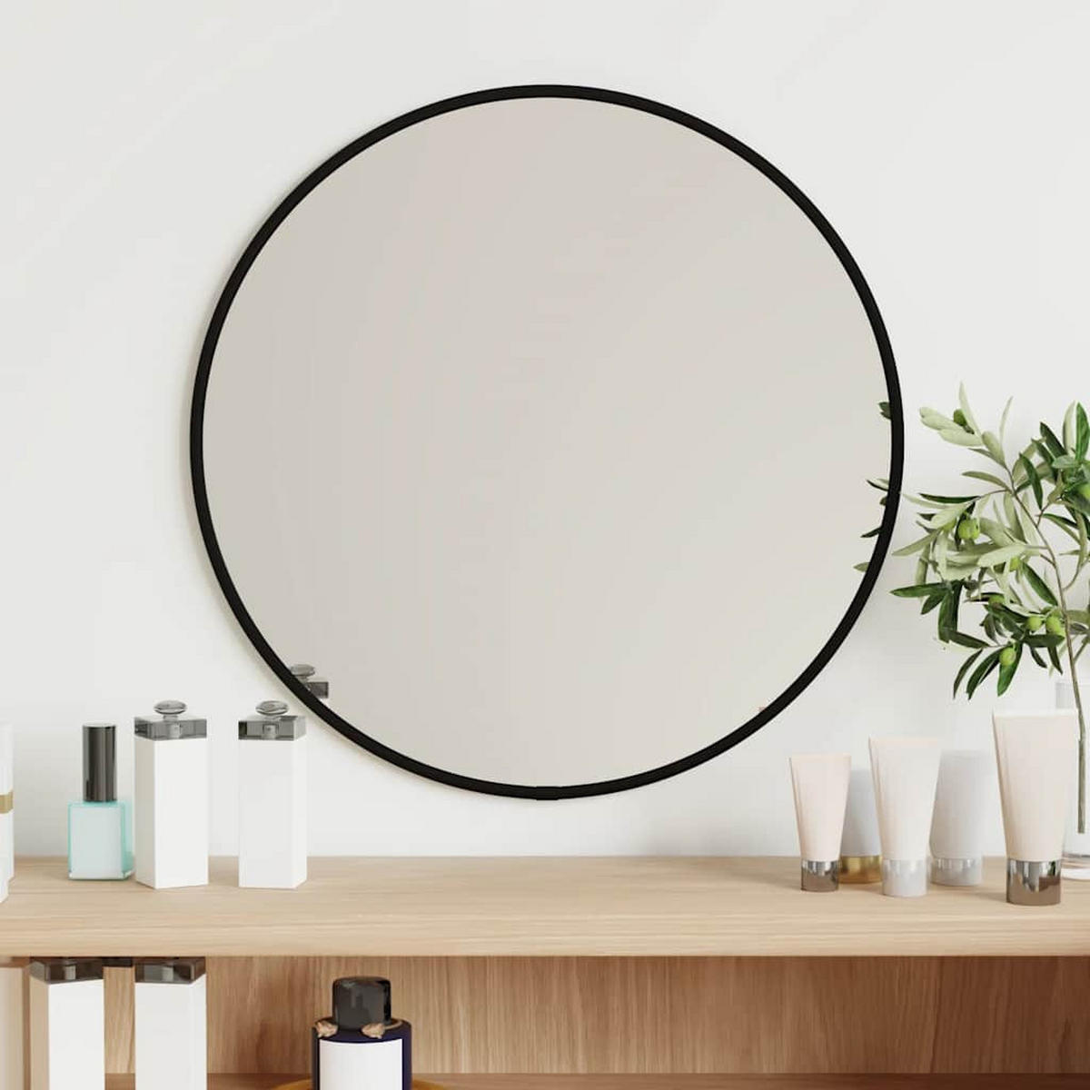 WANDSPIEGEL Schwarz Ø 40 cm Rund - Schwarz, Glas (40/40/1cm) - furnicato