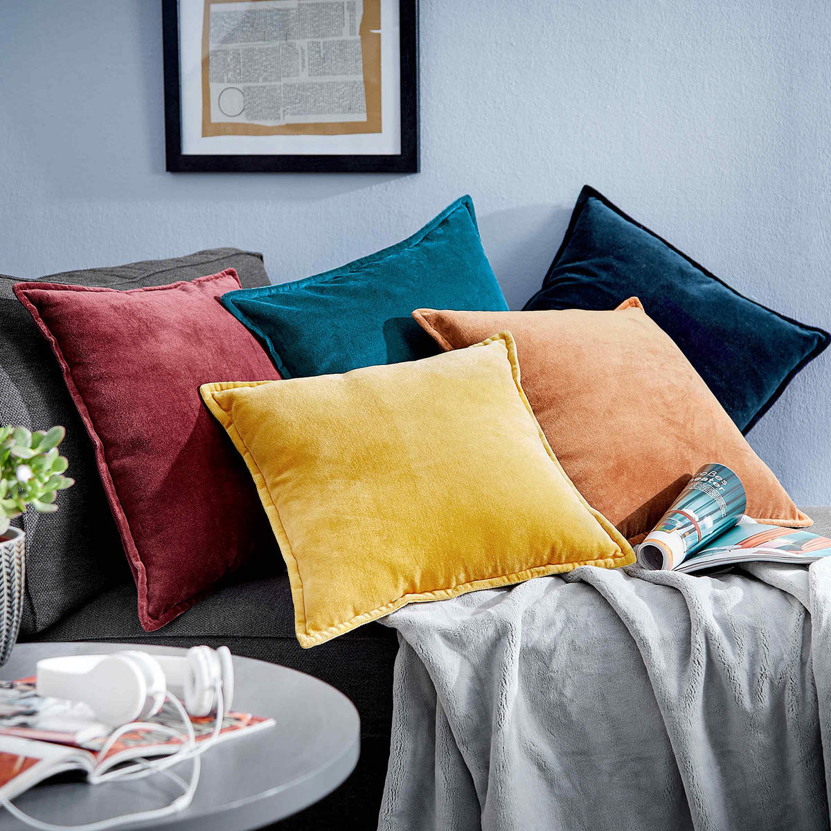 DEKOKISSEN Cotton Velvet - Gelb, Textil (45/45cm) - Butlers