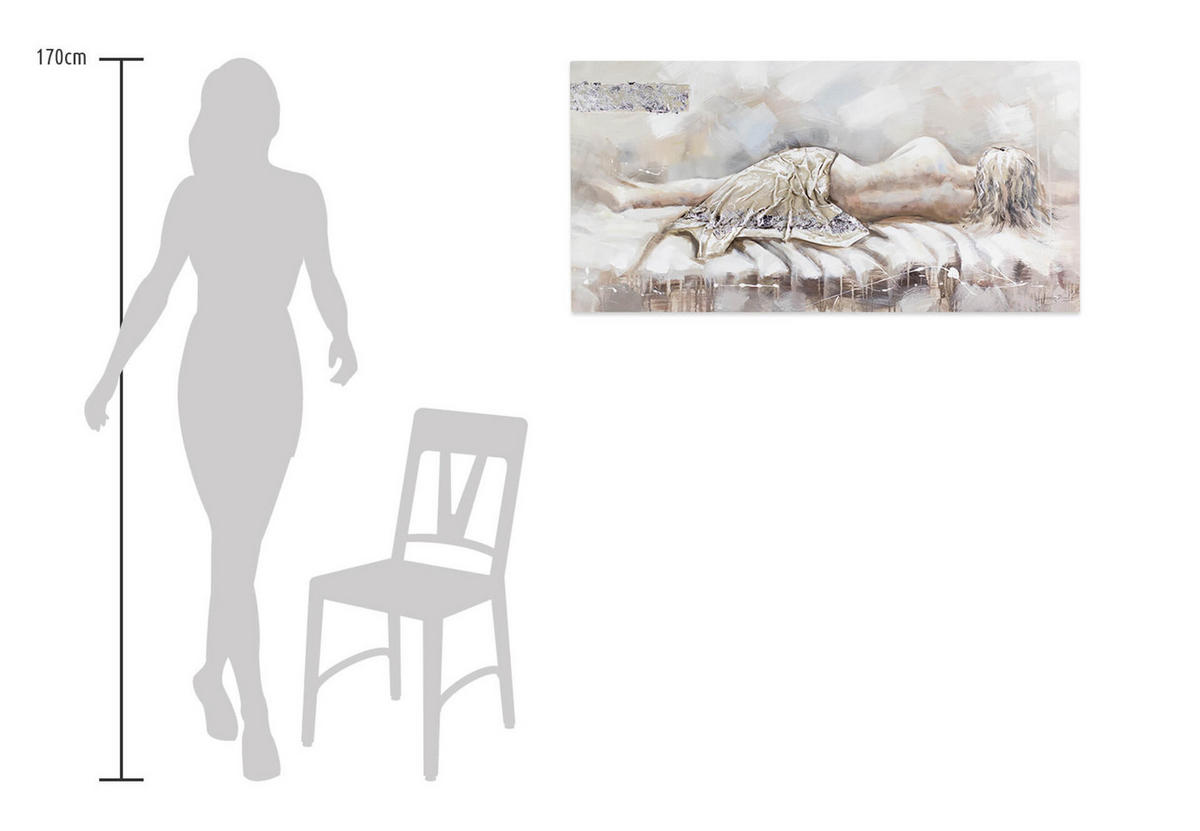 ÖLGEMÄLDE 120/60 cm - Beige, Holz/Textil (1.6/60cm) - KUNSTLOFT