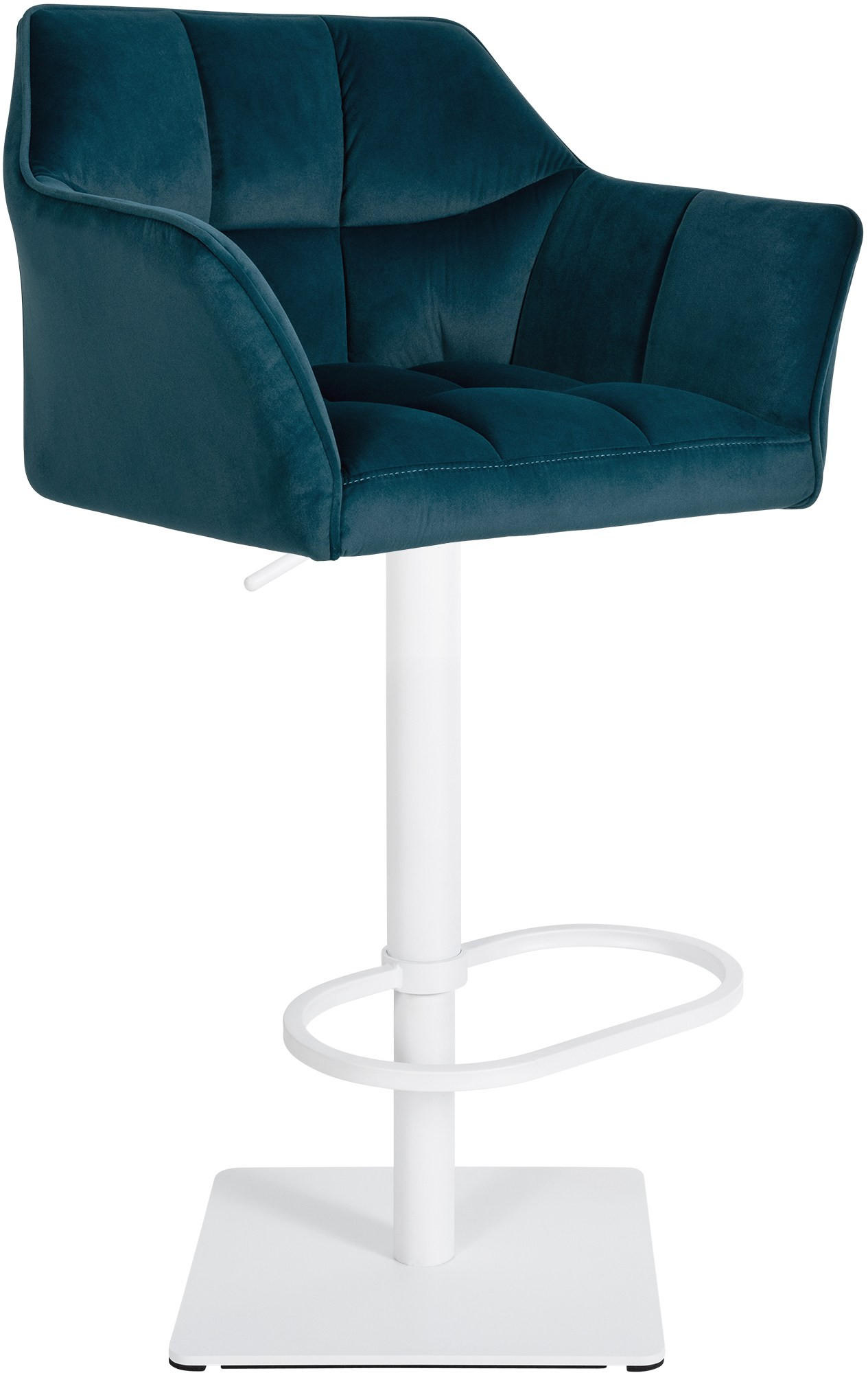 BARHOCKER Samt Grün - Weiß/Grün, Textil/Metall (64/88/45cm) - CLP
