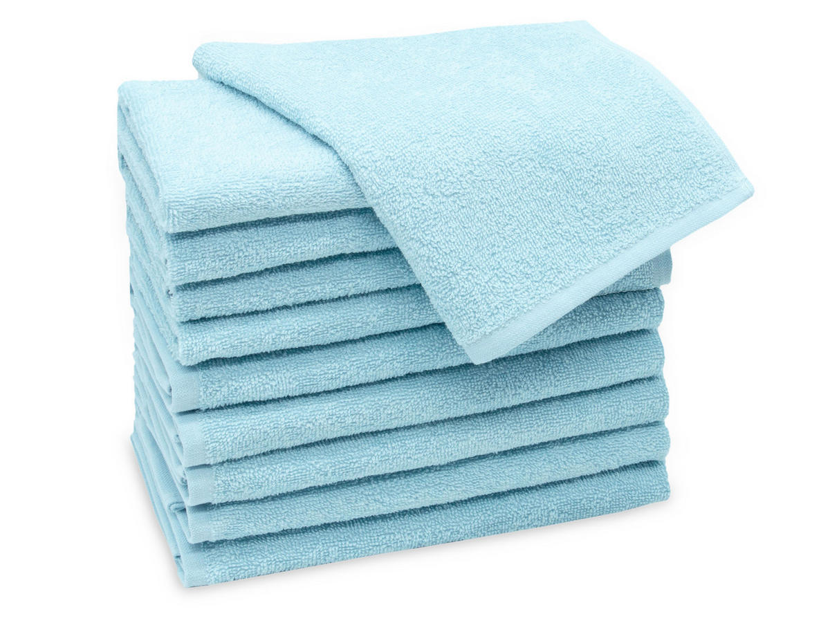 GÄSTETÜCHER, 10er-Set, 30x50 cm, 100% Baumwolle, Blau - Hellblau, Textil (30/50cm) - Zollner