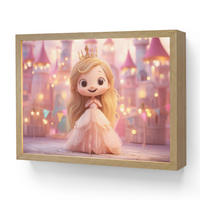 NACHTTISCHLAMPE MIT AKKU Prinzessin - Rosa - Schloss 40x30 cm - Rosa, Holzwerkstoff (8/40/30cm) - OnlyWow