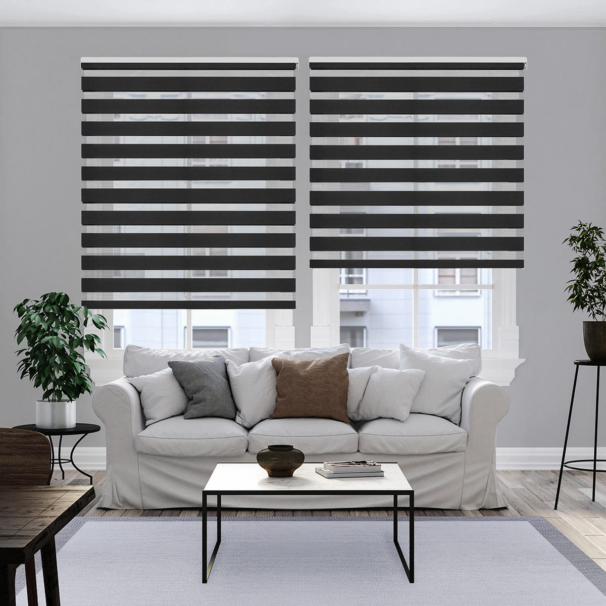 DOPPELROLLO Grau 60x180 cm - Grau, Kunststoff (60/180cm) - STORESDECO