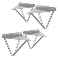 REGALHALTERUNG 2er Set 160mm Grau - Grau, Metall (15.5/17/16cm) - ML-DESIGN