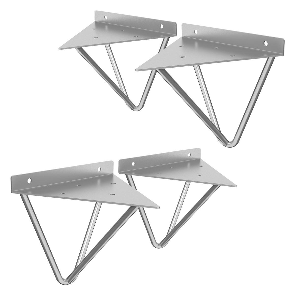 REGALHALTERUNG 2er Set 160mm Grau - Grau, Metall (15.5/17/16cm) - ML-DESIGN