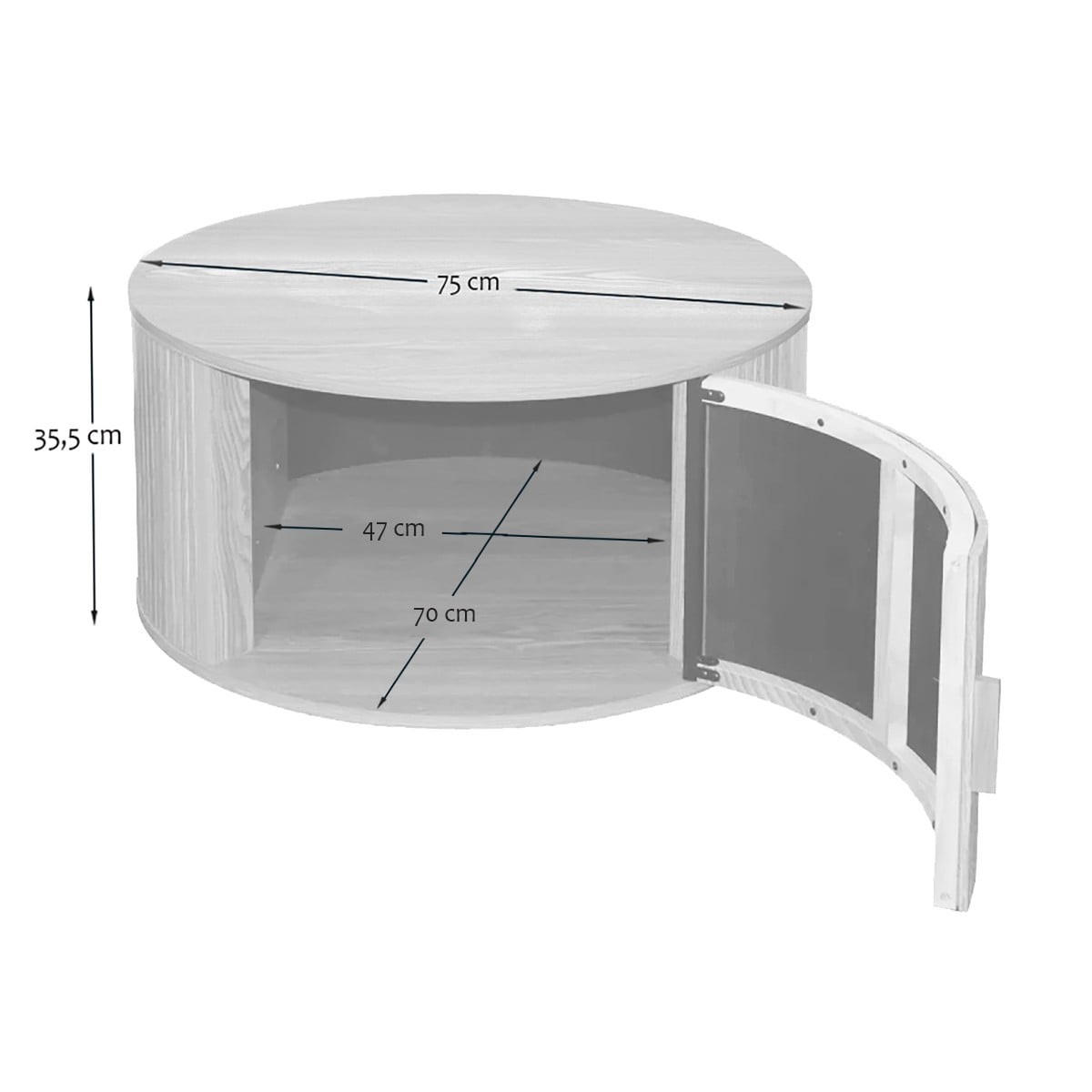 COUCHTISCH mit stauraum - ernest 75/75/35,5 cm - Eschefarben, Holzwerkstoff (75/75/35.5cm) - Calicosy