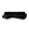 AUSKLAPPBARES-ECKSOFA links Caro aus Samt schwarz 5 Sitzplätze - Schwarz, Textil (187/247cm) - Micadoni