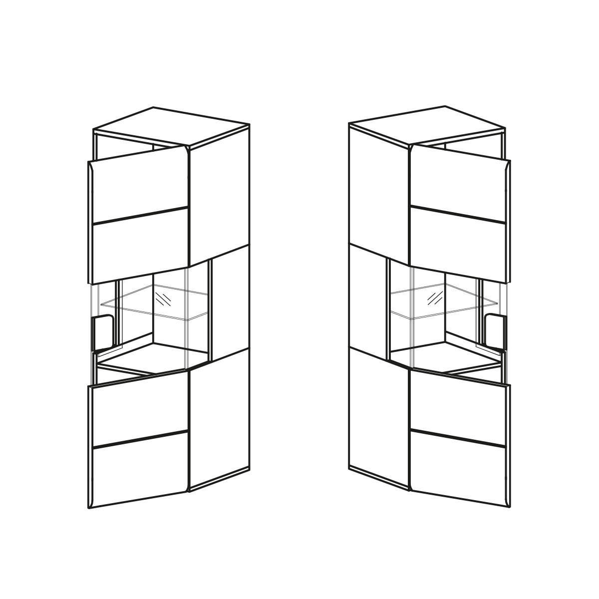 VITRÍNA Jules Bílá a dřevo - bílá, kompozitní dřevo (53/159/39cm) - Petits-meubles