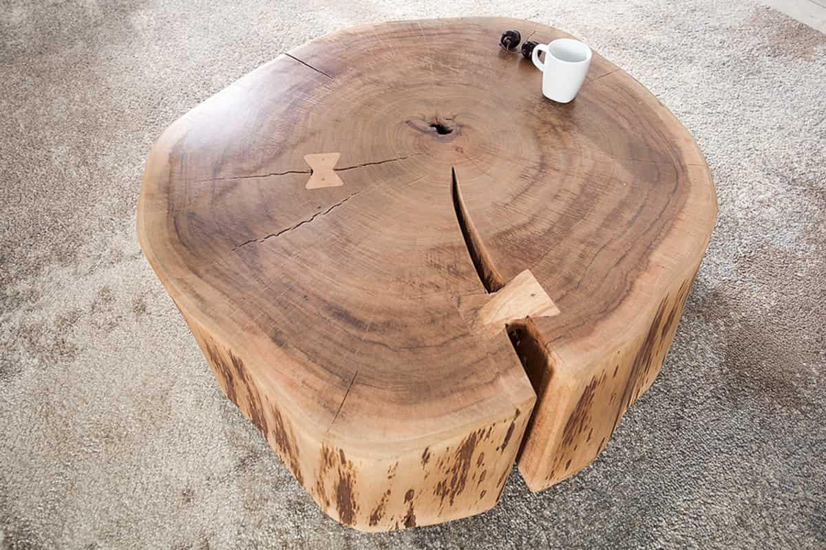 COUCHTISCH GOA Akazie rund Natur 60cm - Braun, Holz (60/60/25cm) - riess-ambiente