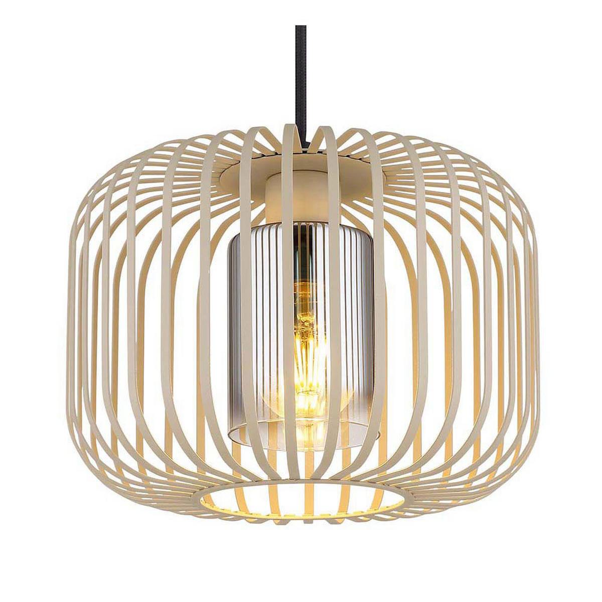 LED HÄNGELEUCHTE ALFRED Metall Beige - Beige, Glas (28/28/120cm) - Globo Lighting