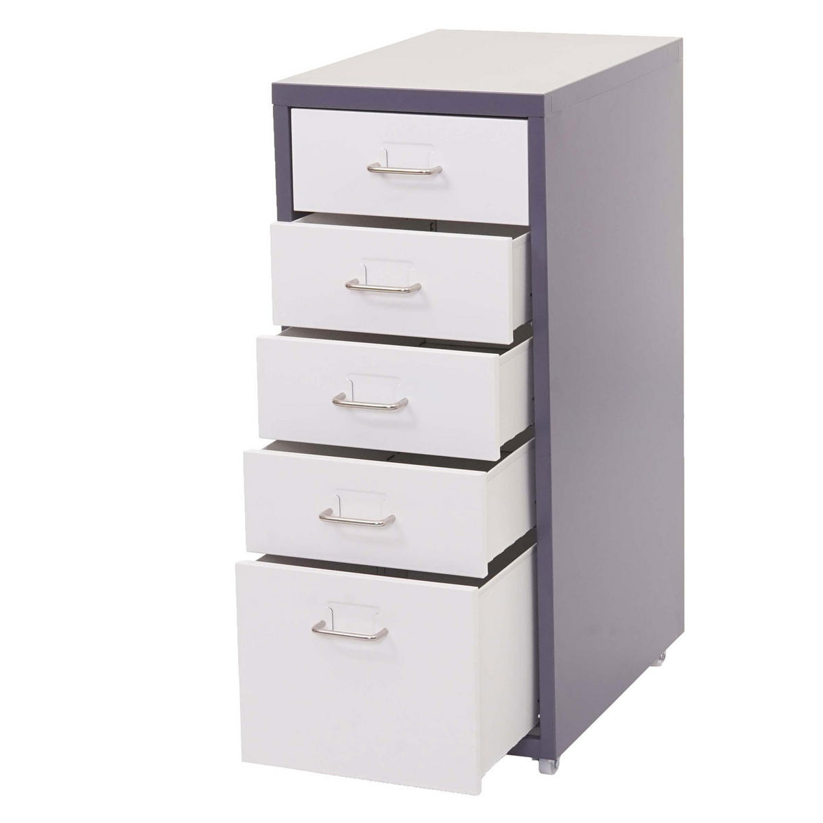 ROLLCONTAINER Anthrazit, Weiß - Anthrazit/Weiß, Metall (28/69/41cm) - MCW