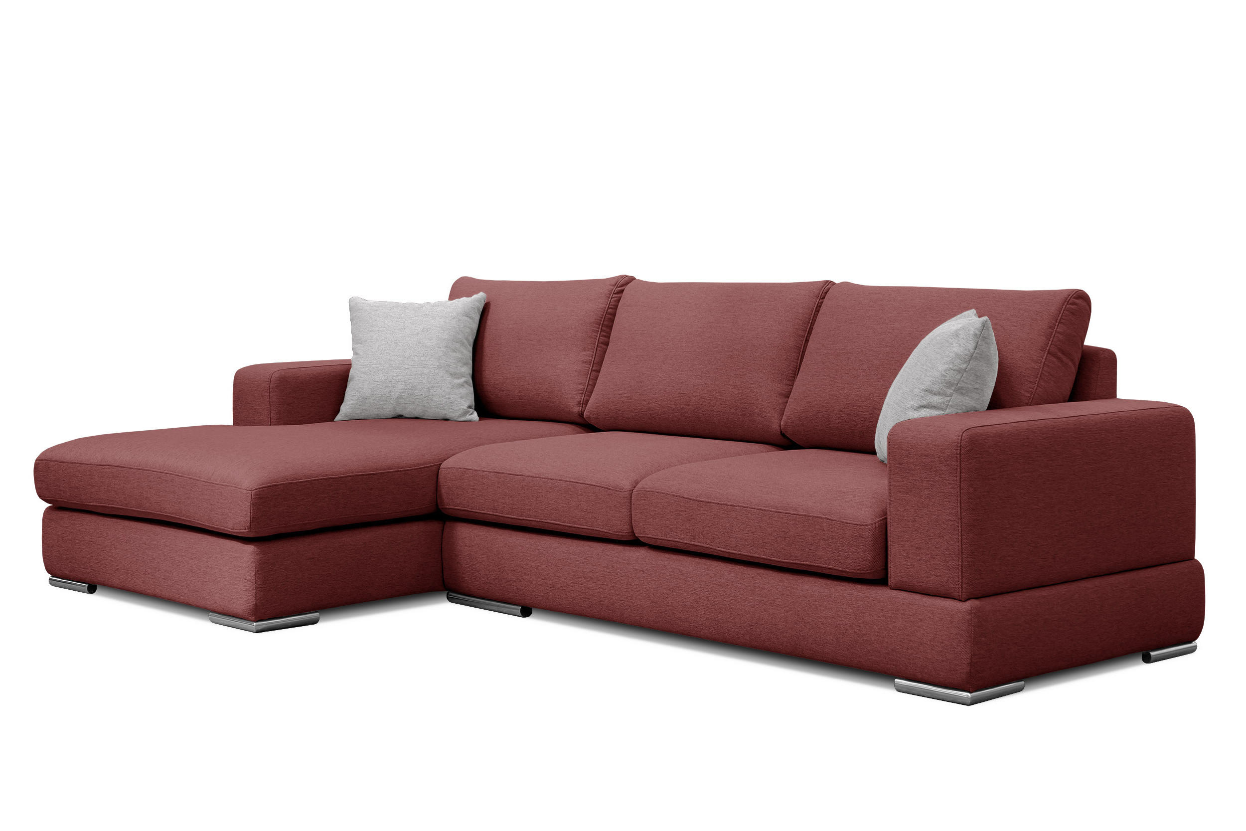 ECKSOFA OTTO 4-Sitzer, bordeaux - Bordeaux, Holzwerkstoff/Textil (159/279cm) - Courtois Laville