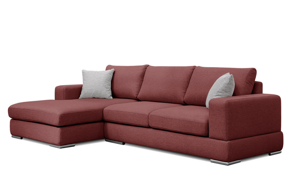 ECKSOFA OTTO 4-Sitzer, bordeaux - Bordeaux, Holzwerkstoff/Textil (159/279cm) - Courtois Laville
