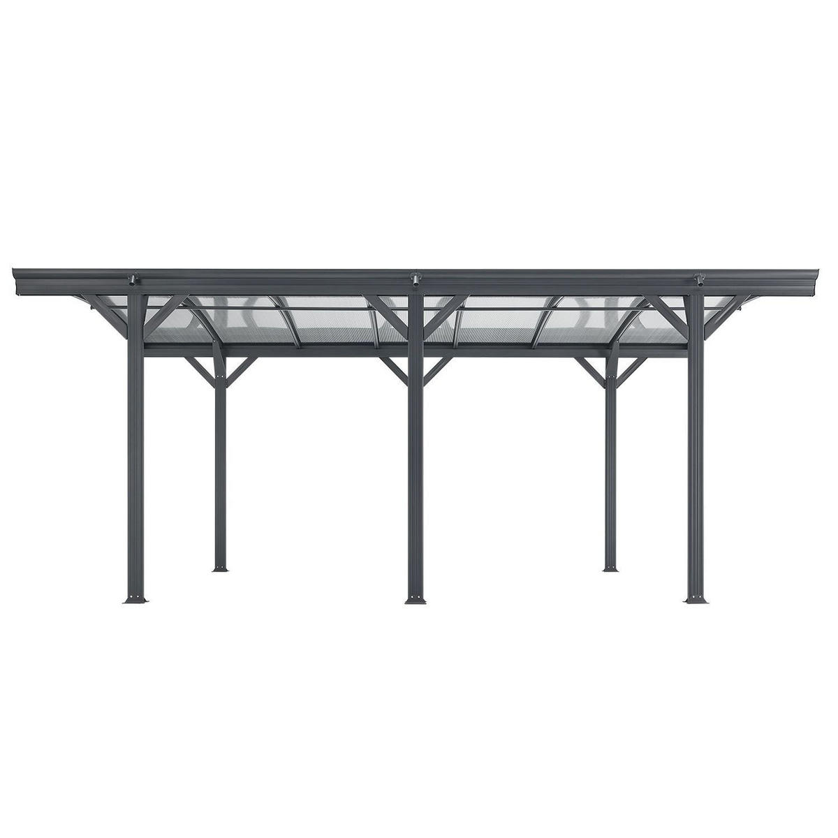 CARPORT mit Bogendach 5x3 m dunkelgrau - Dunkelgrau, Metall (302/233/505cm) - Juskys