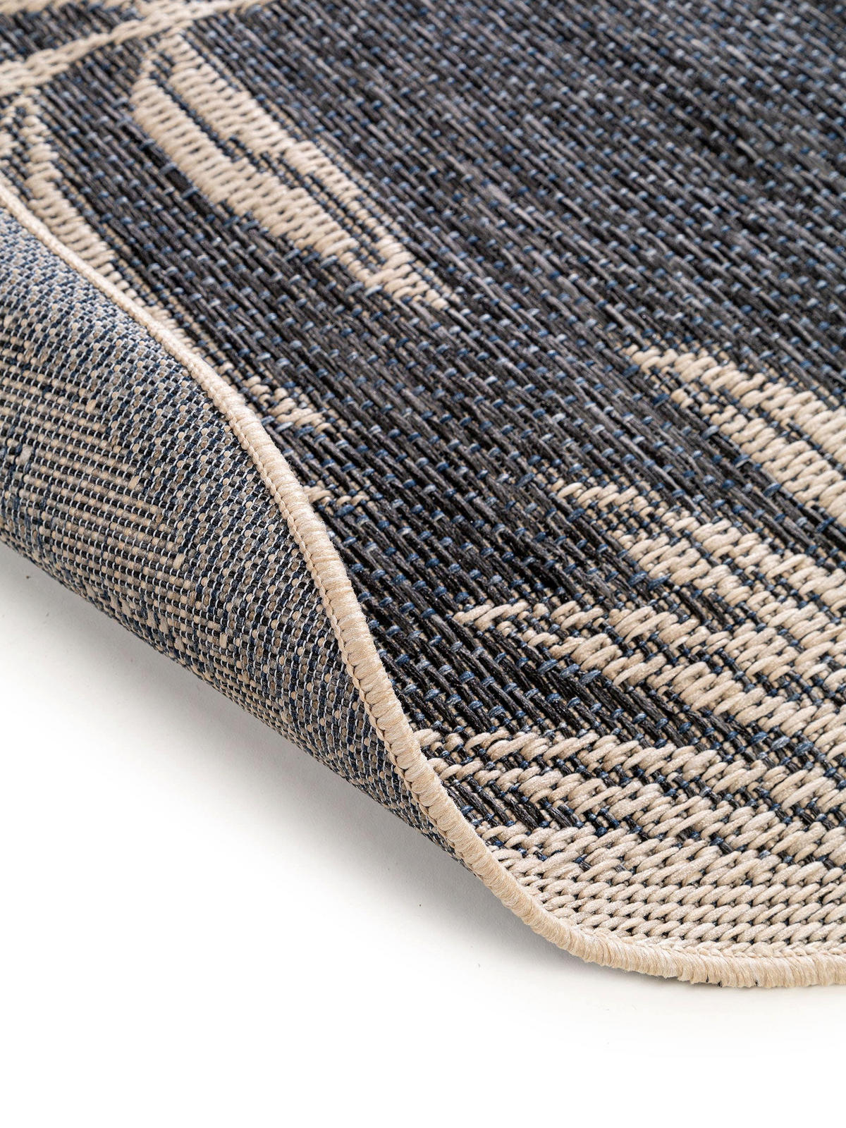 OUTDOORTEPPICH rund River Blau ø 130 cm rund - Blau, Textil (130/130cm) - benuta Nest