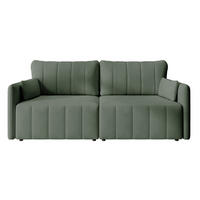 SCHLAFSOFA Pierra Hellgrün hydrophober Samt - Schwarz/Grün, Kunststoff/Textil (215/100/112cm) - Selsey