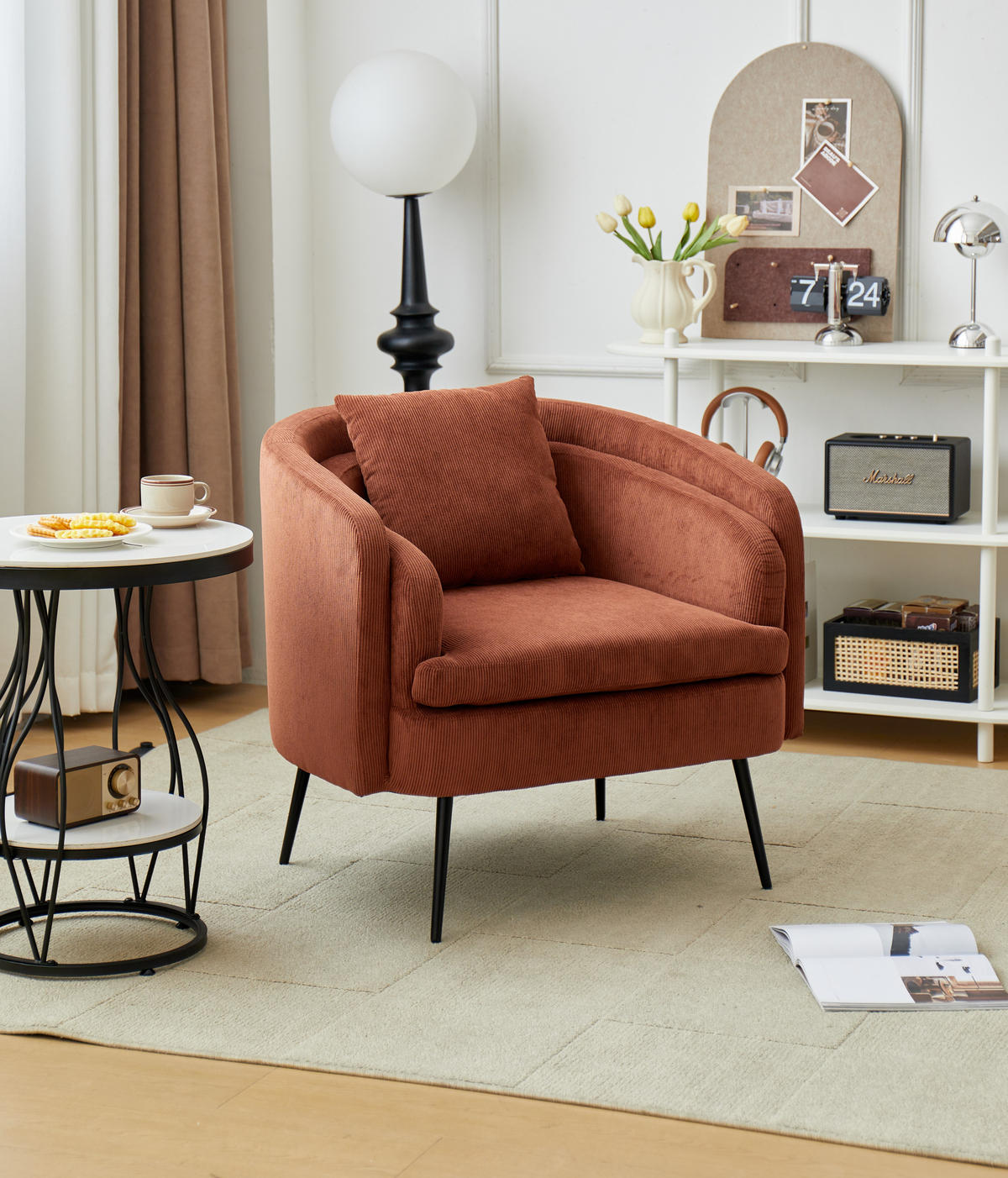 SESSEL Kord Terracotta - Rot, Textil (81/76/76cm) - Nordlys