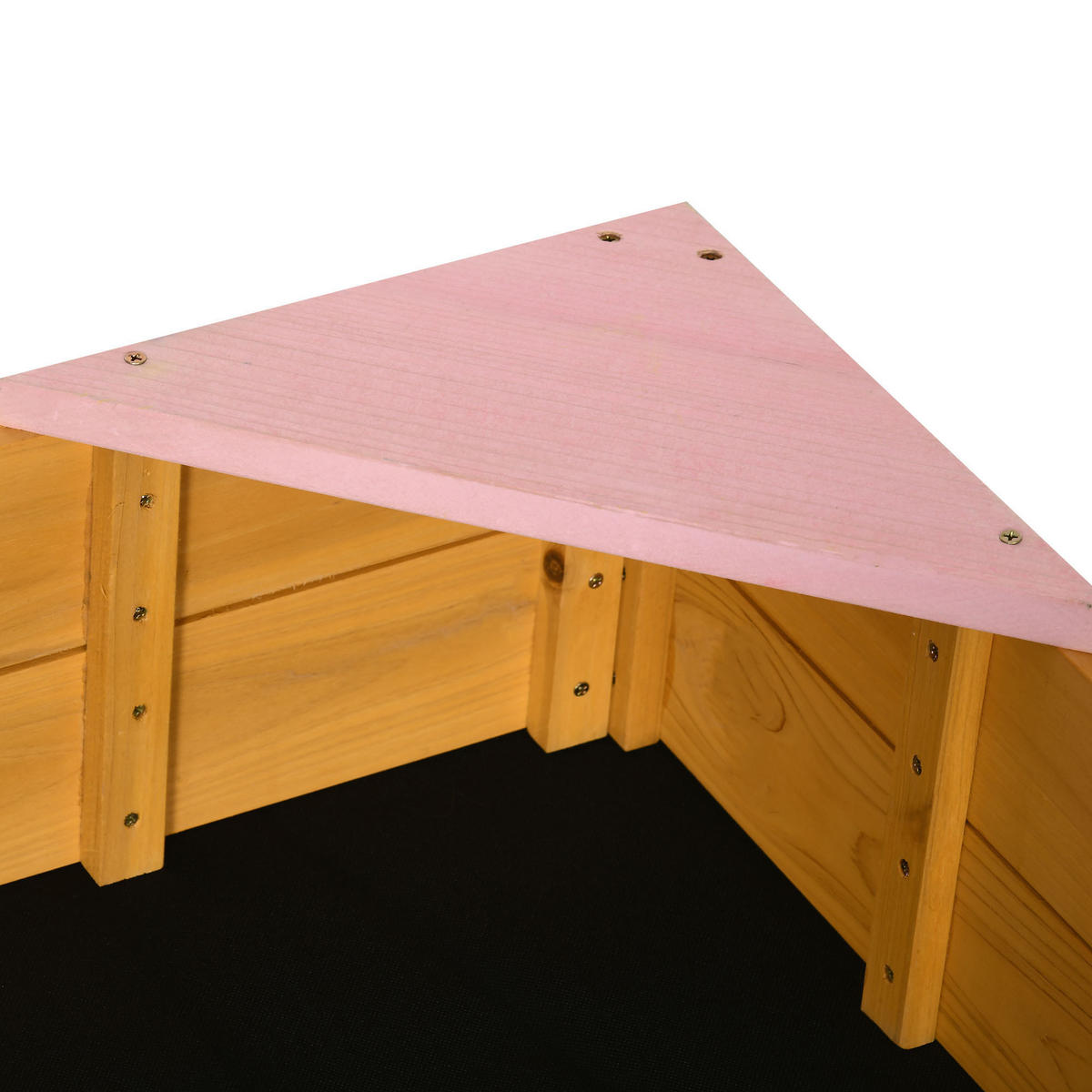 SANDKASTEN DE-18749 4 Sitzplätze & Schutzvlies Naturholz - Naturfarben, Holzwerkstoff (109/109/19.8cm) - ComfortXL