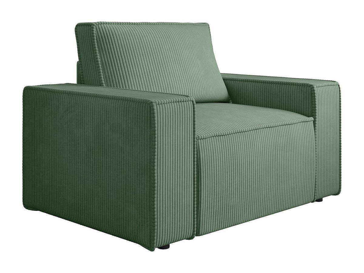 SESSEL mit gerader Rückenlehne - 1 Person - samt - mandelgrün Amelia - Grün, Textil (120/85/86cm) - Vente-Unique