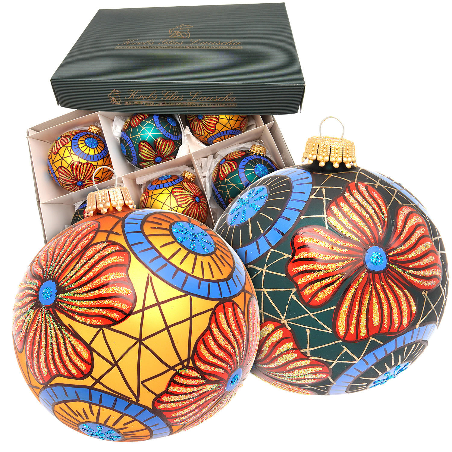 CHRISTBAUMKUGELN Ayo Mehrfarbig 8cm (Glas / 6 Stk.) - Multicolor, Glas (8/8/8cm)