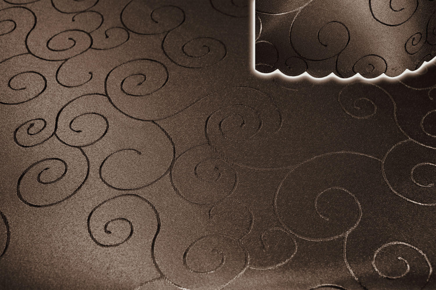 TISCHDECKE 110/220 cm Ornamente Dunkelbraun - Dunkelbraun, Textil (110/220cm) - TiborTex