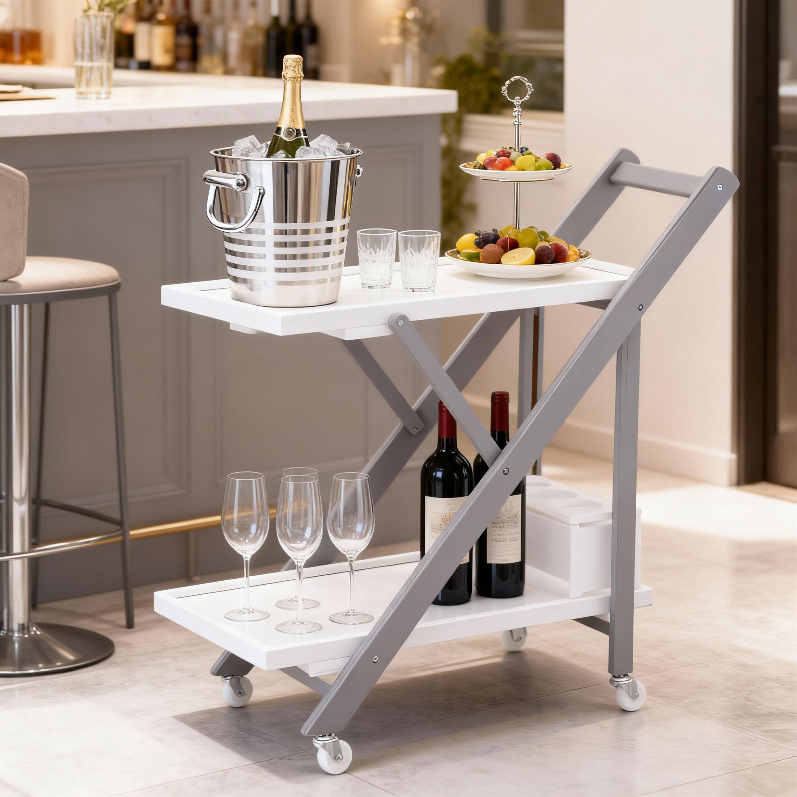 Relaxdays Servierwagen Mehrfarbig 39.5x70x44 cm