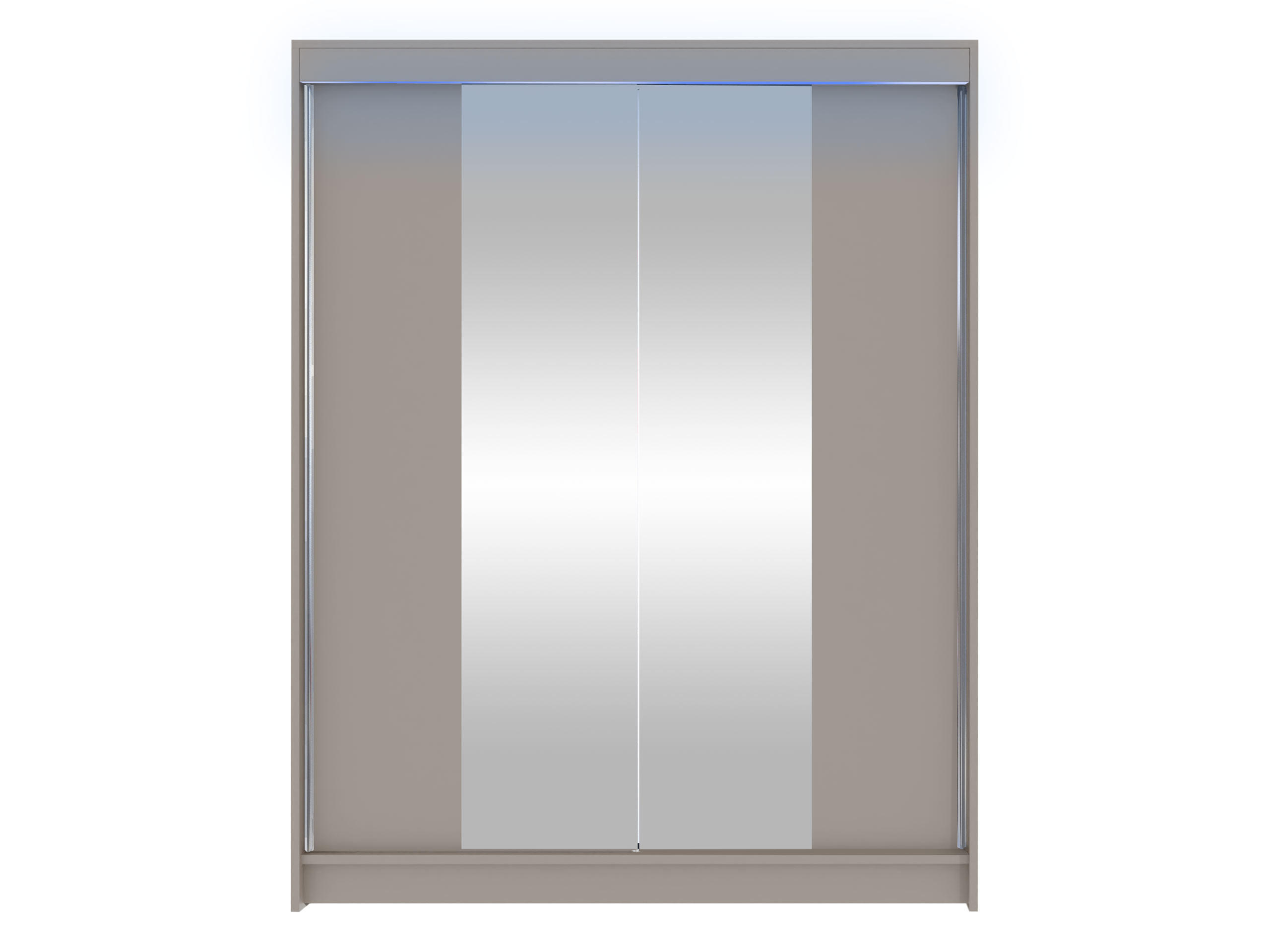 SCHWEBETÜRENSCHRANK Camino II mit RGB LED Beleuchtung - Kaschmir/Silberfarben, Holzwerkstoff/Metall (150/200/58cm) - MIRJAN24