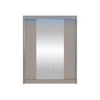 SCHWEBETÜRENSCHRANK Camino II mit RGB LED Beleuchtung - Kaschmir/Silberfarben, Holzwerkstoff/Metall (150/200/58cm) - MIRJAN24
