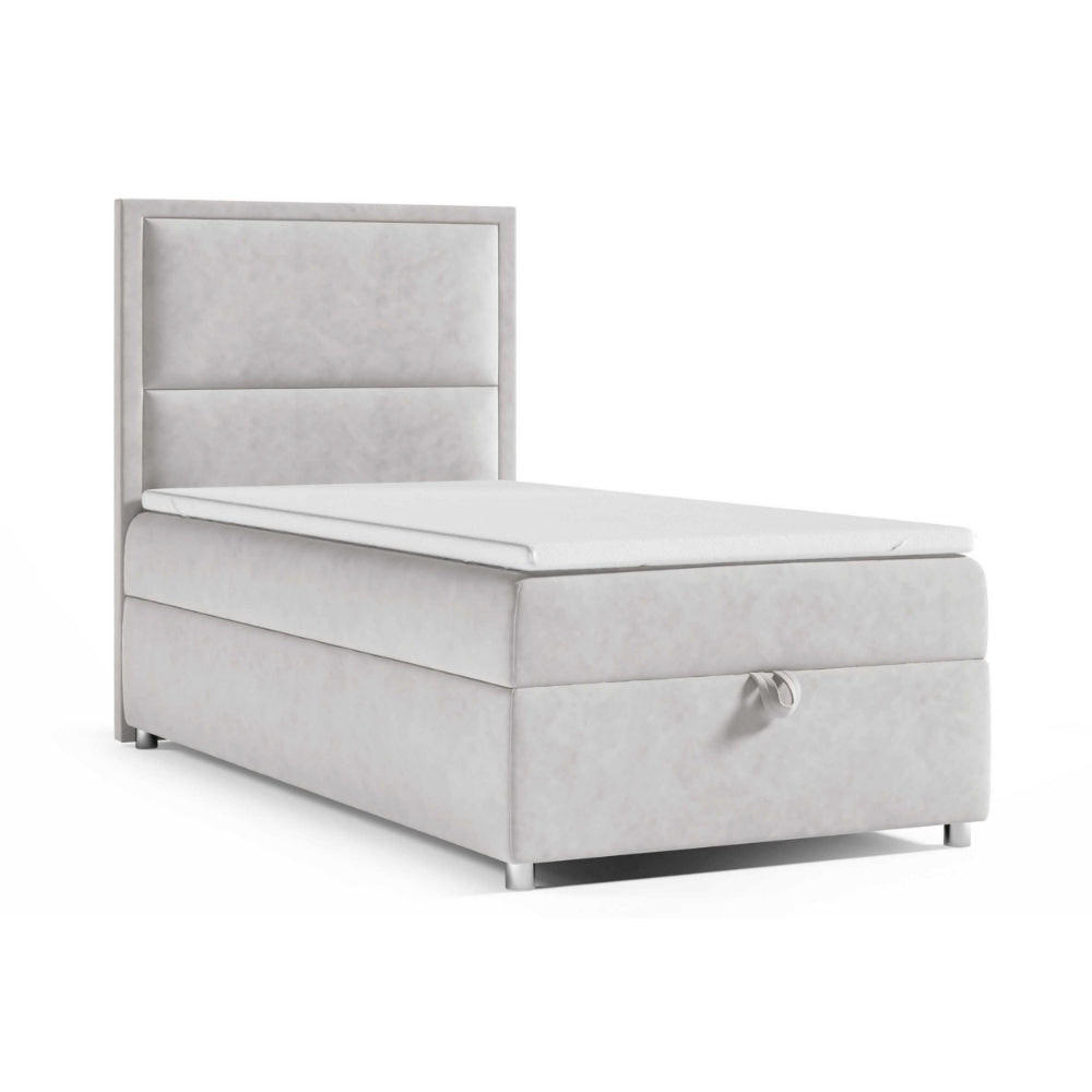 BOXBETT mit Bettkasten Trinity K-11 SINGLE Bonellfederkern inkl. Topper - Silberfarben, Holz/Holzwerkstoff (80/200cm) - Best For Home