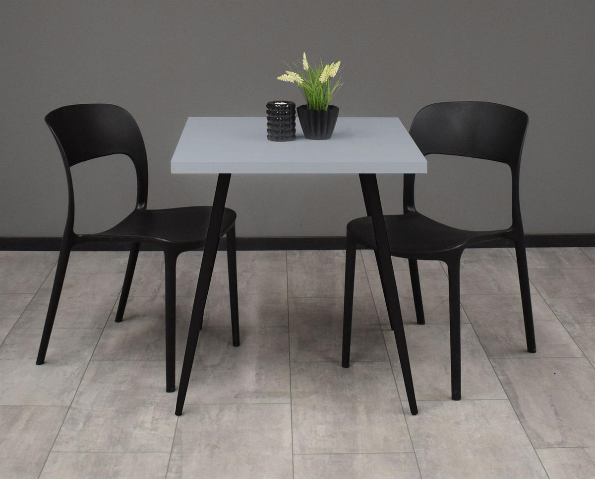 BARTISCH Ekaterina 70x70x75 schwarz matt/aqua matt lack - Blau, Metall (70/70/75cm) - 58aufmkessel