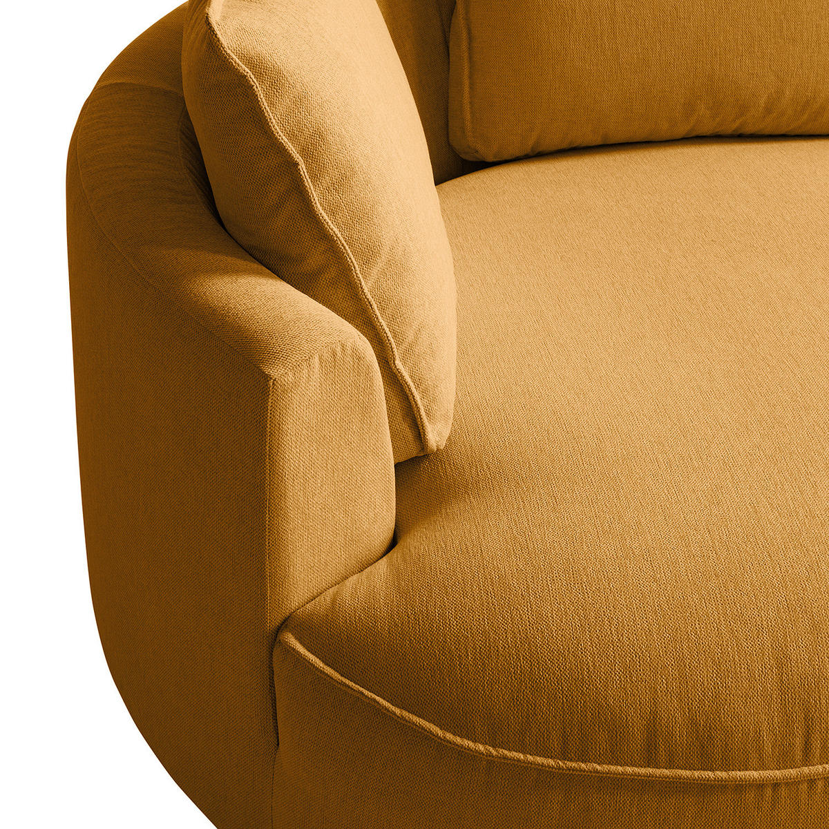 OTTOMANE - modular - Schwarz/Orange, Kunststoff/Textil (126/82/154cm) - home24