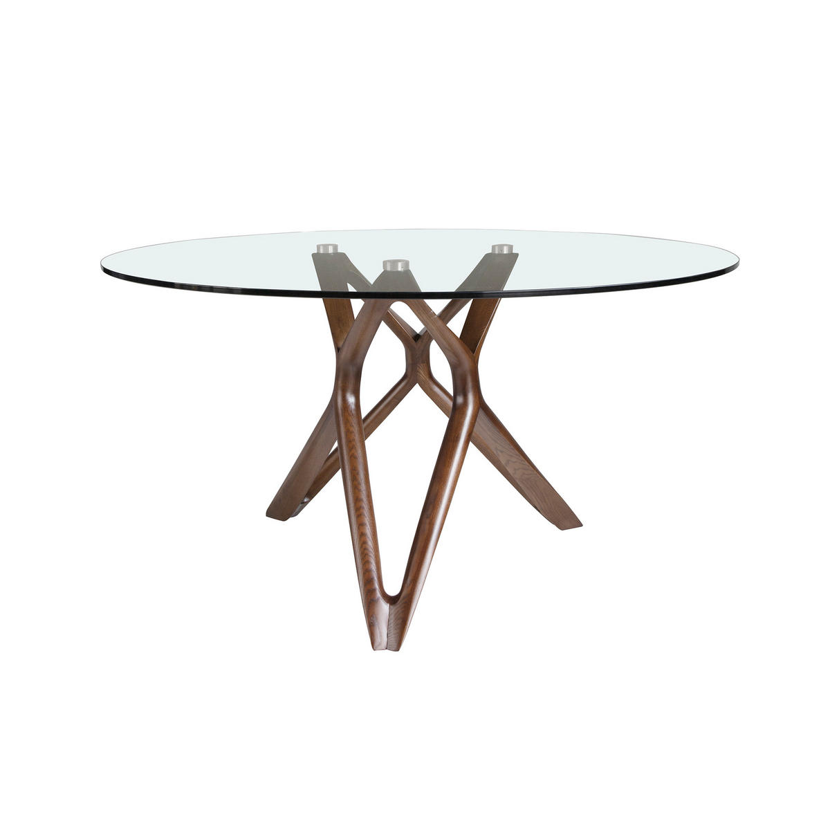ESSTISCH Walnuss Glas 140/140/75 cm - Transparent/Walnussfarben, Holz (140/140/75cm) - ANGEL CERDA