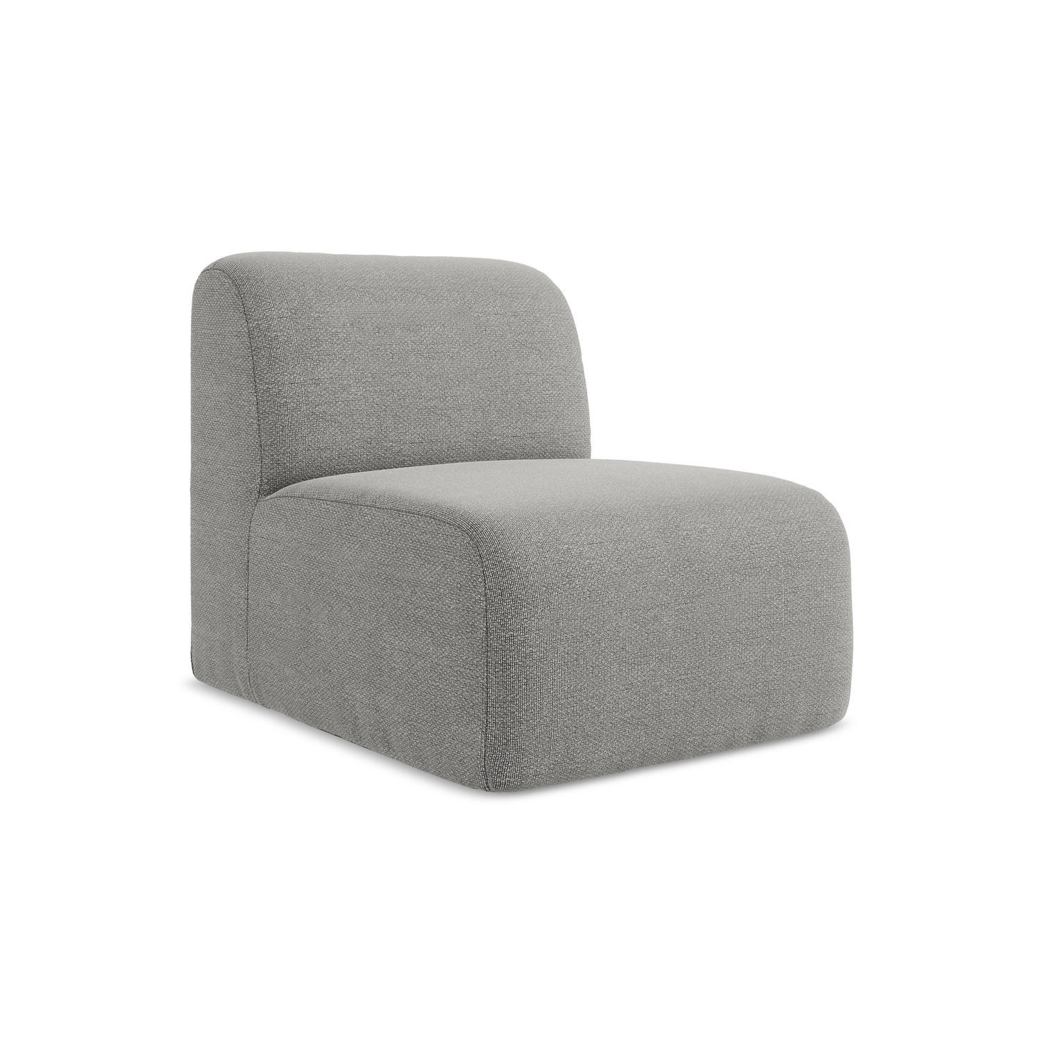 SOFAELEMENT Bouclé Stoff Grau - Hellgrau/Schwarz, Holzwerkstoff/Kunststoff (70/75/94cm) - LaMiaSofa