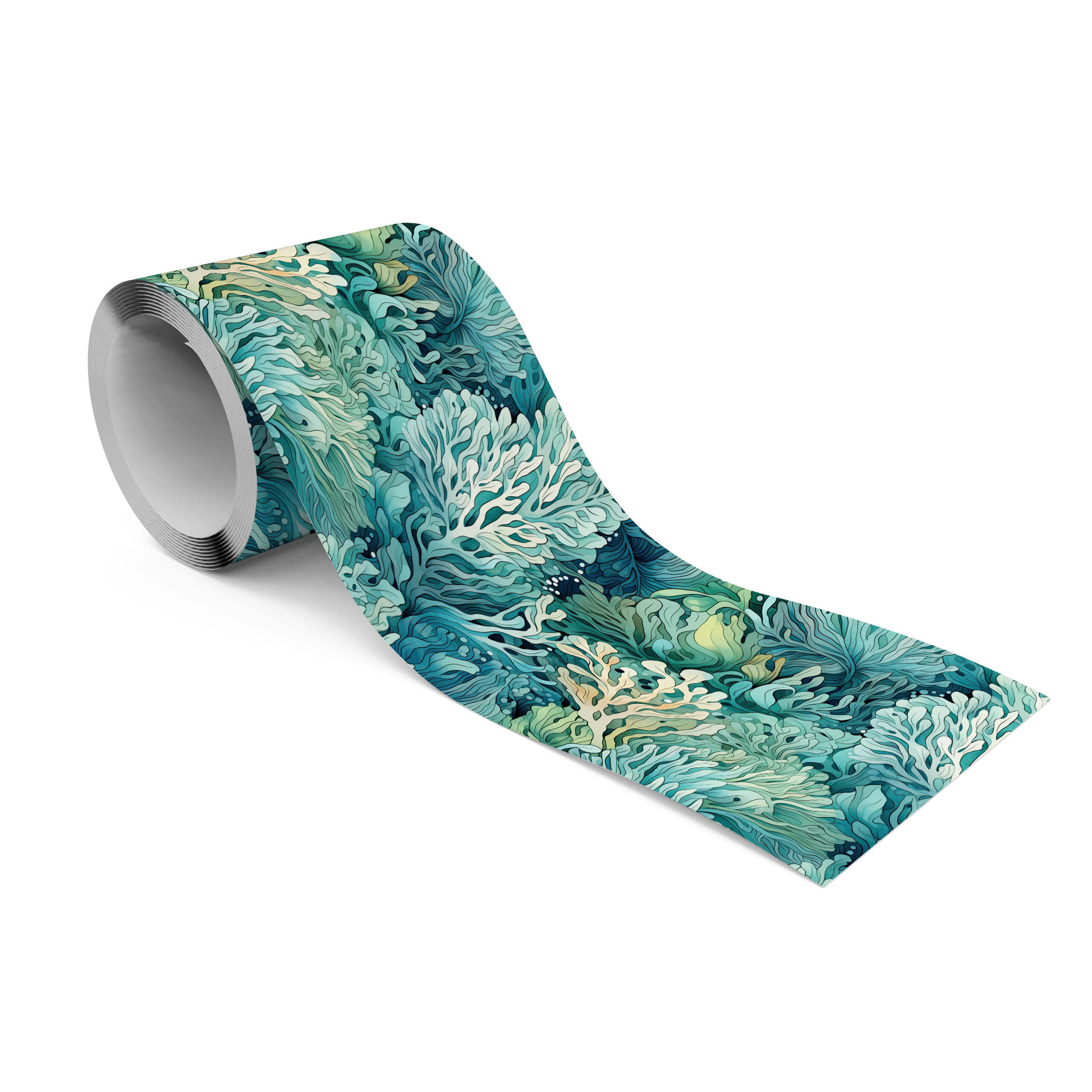 TAPETENBORDÜRE selbstklebend MEERESPFLANZEN Flora Natur - Blau/Grün, Papier (10/300/300cm) - Muralo