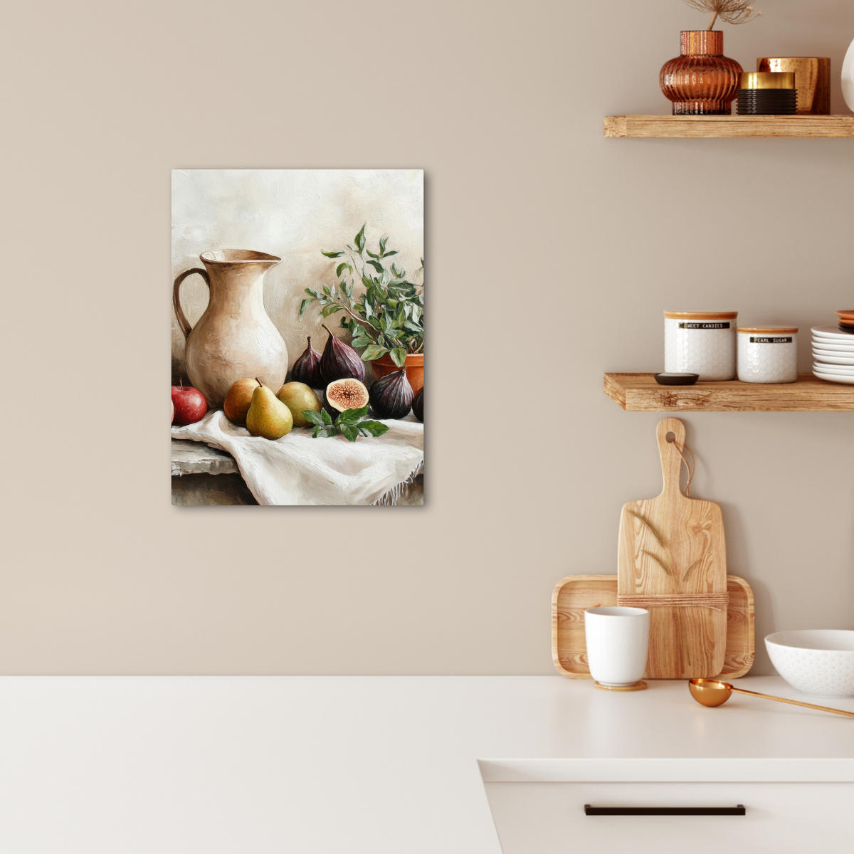 LEINWANDBILD Obst - Kräuter - Ländlich 30x40 cm - Naturfarben, Textil (30/40cm) - MuchoWow