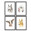 POSTER Set mit 4 Burro Horse Cow und Kaninchen A3 Rahmenlos - Klar, Papier (29.7/3cm) - Nacnic
