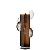 VASE STEGGY - Glas - Braun - S - Ø 18.5 cm - Braun, Glas (18.5/37cm) - J-Line