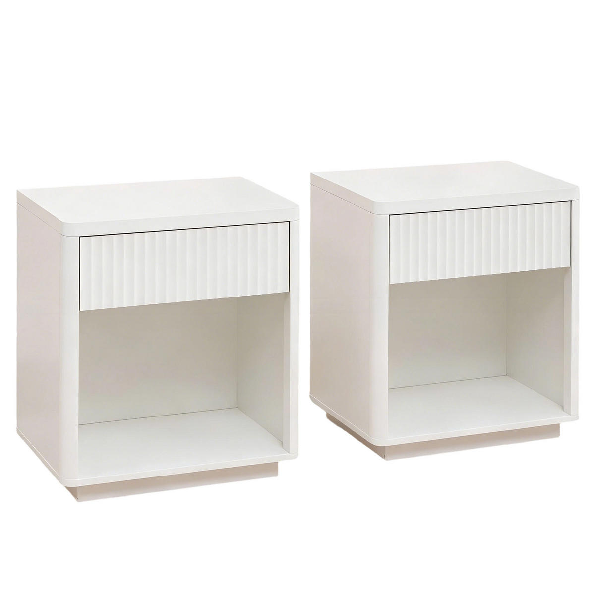 NACHTTISCH Weiß 55/40/63 cm 2er-Set - Weiß, Holz (55/63.5/40cm) - PANGIVO